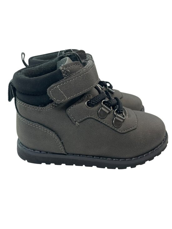 None Other - Children's Place Grey Hiking Boots Toddler Size 7 Hook & Loop Strap MSRP$65 NWT